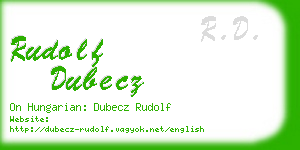 rudolf dubecz business card